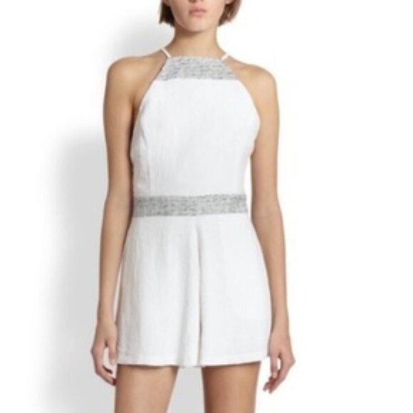 REVOLVE Line & Dot White  Romper NWT LARGE - Picture 1 of 11